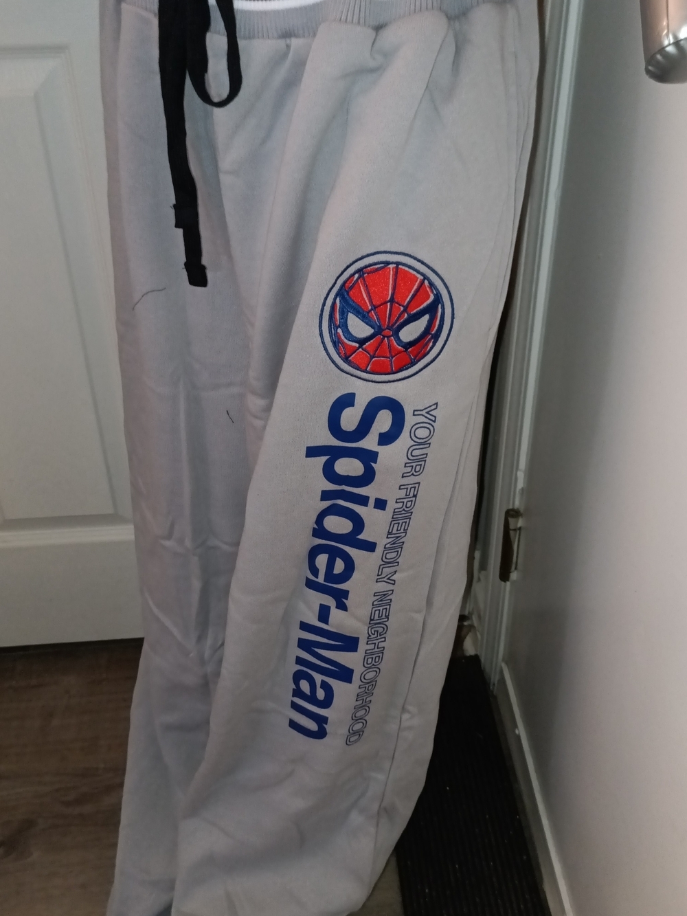 Marvel Spider-Man Gray Sweatpants with Blue & Red Logo New XXL